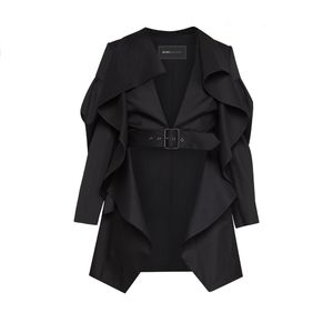 NWT BCBGMAXAZRIA High-Low Ruffle Trench Jacket